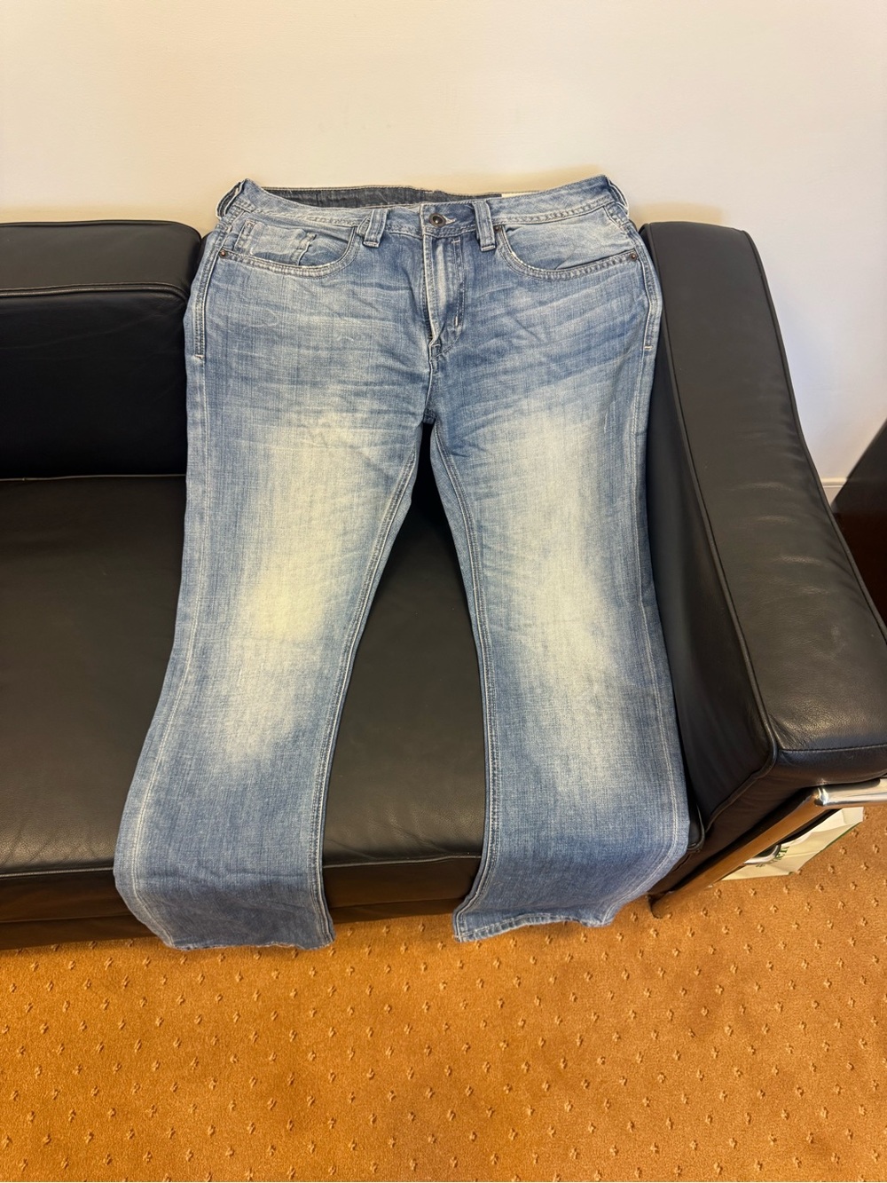 Buffalo David Bitton Men's Six Straight Light Blue Boot Cut Jeans